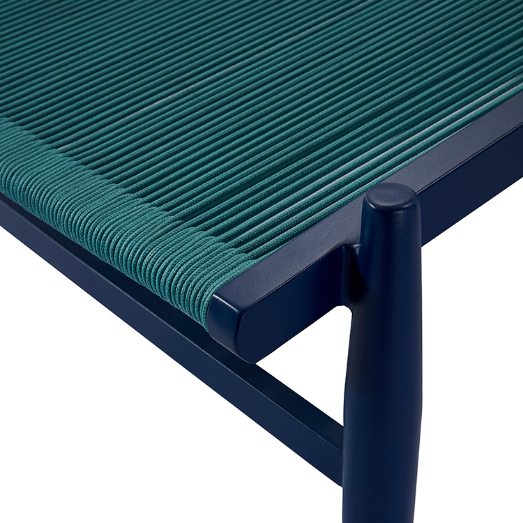 Lightweight Sleek Patio Sun Lounger Furniture Outdoor Aluminum Rope Woven Poolside Chaise Lounge