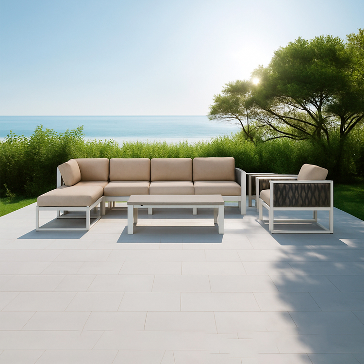 Garden Furniture Waterproof Fire Pit Outdoor Sofa Set Sample Aluminum Sofa Conversation Patio Set Garden Sofa