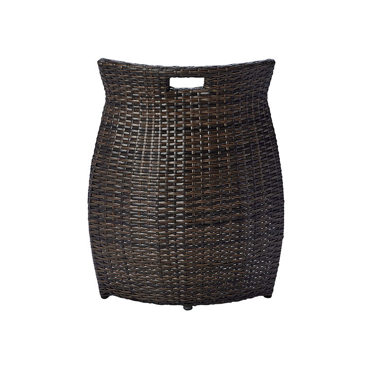 Outdoor Furniture Patio Bistro Small Cushioned Wicker Rattan Table And Chairs For Two