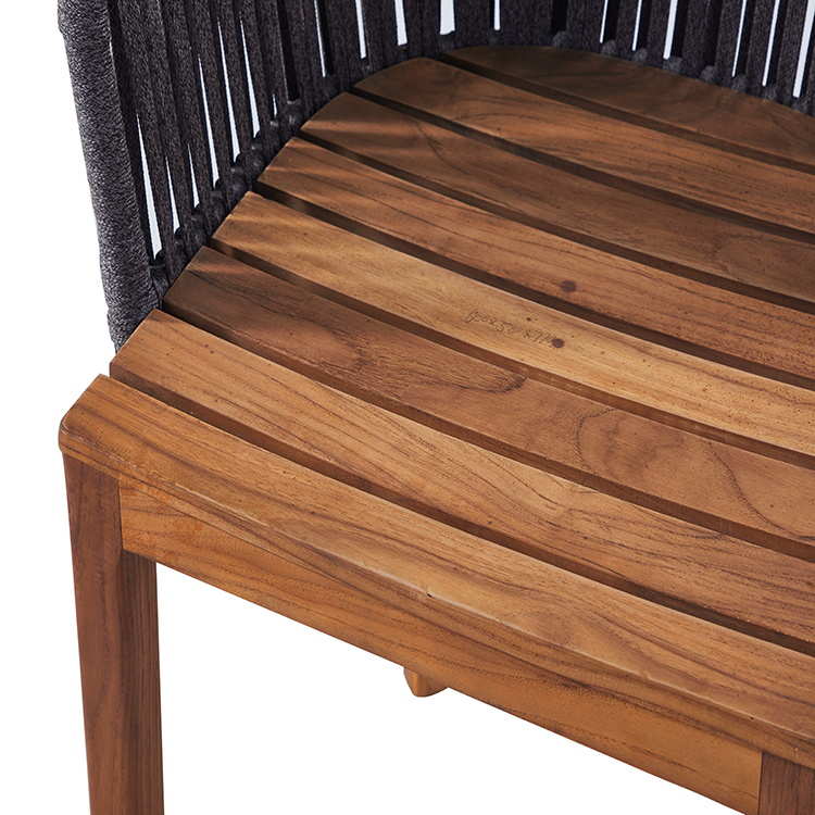Contemporary All-Weather Outdoor Patio Dining Rope Armchair with Cushion