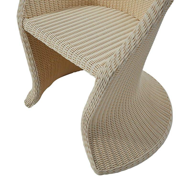 Minimalist Aluminum Frame Irregular Unique Garden Leisure Single Rattan Chair