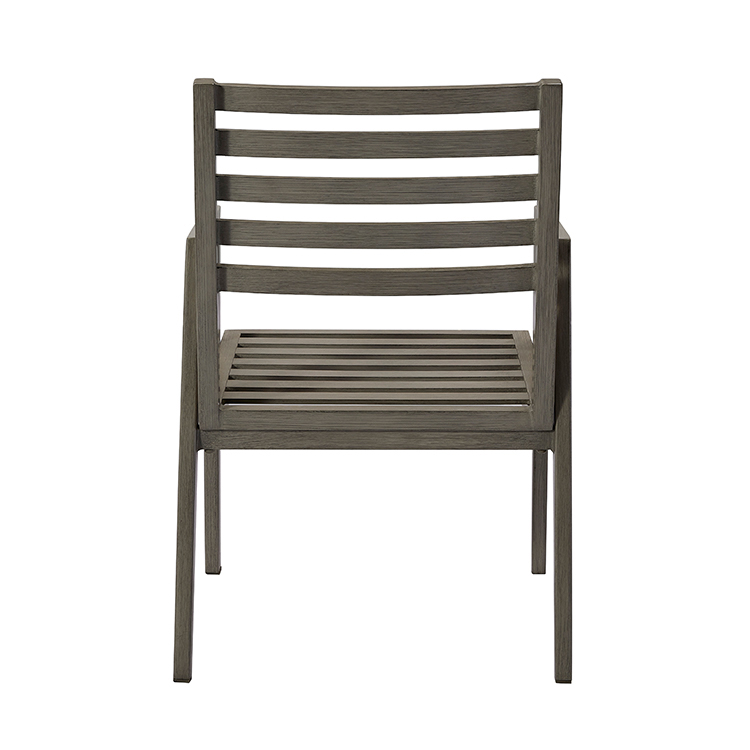 Minimalist Sturdy Rust-Resistant Metal Frame Chair Garden Patio Seating Furniture Outdoor Stackable Aluminum Dining Armchair