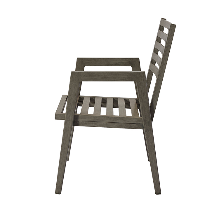 Minimalist Sturdy Rust-Resistant Metal Frame Chair Garden Patio Seating Furniture Outdoor Stackable Aluminum Dining Armchair