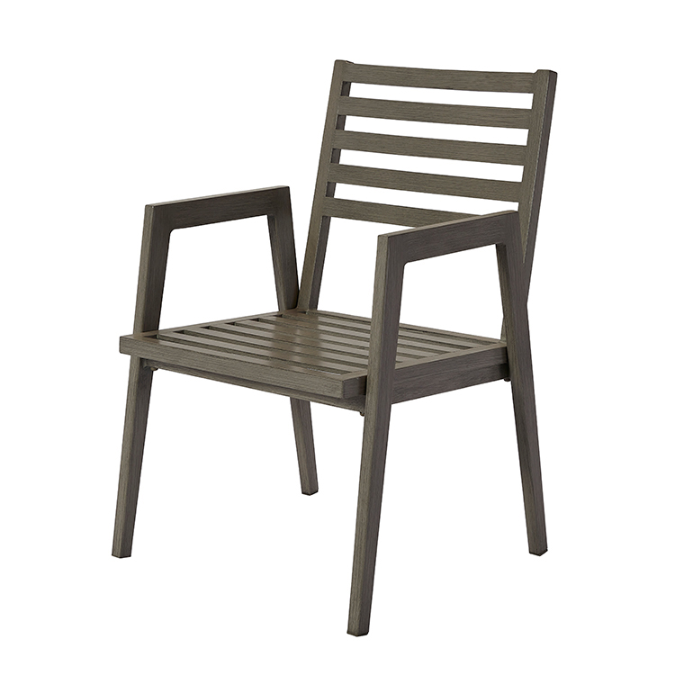 Minimalist Sturdy Rust-Resistant Metal Frame Chair Garden Patio Seating Furniture Outdoor Stackable Aluminum Dining Armchair