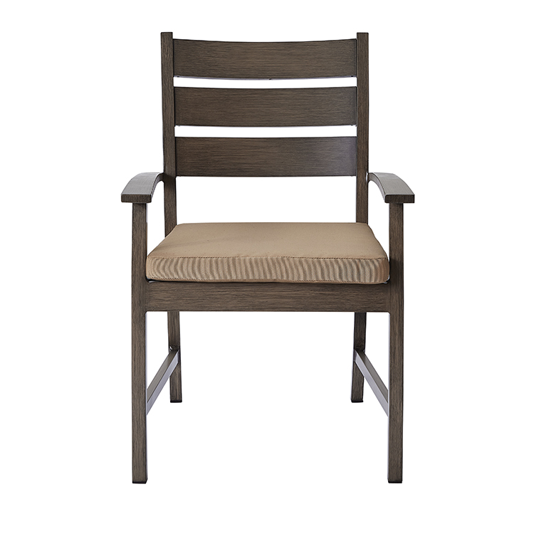 UV-Protected Aluminum Deck Seating Furniture Patio Chair Powder-Coated Minimalist Balcony Dining Armchair with Cushion
