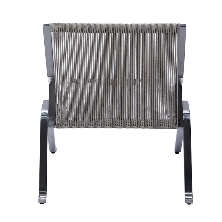 Lightweight Ergonomic Garden Seating Small Balcony Armchair Minimalist Beach Steel Frame Woven Rope Outdoor Deck Chair