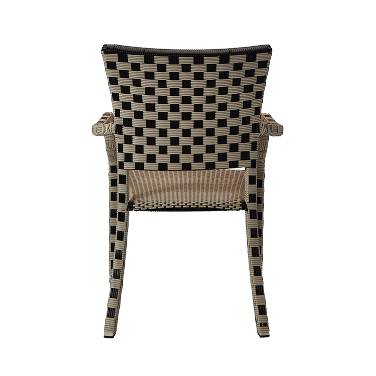 Stylish All-Weather Aluminum Stackable Patio Armchair Outdoor Coastal Dining PE Rattan Chair