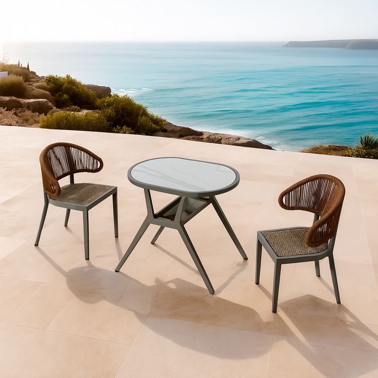 Weather‑Resistant PE Rattan Bistro Balcony Patio Chair And Table Set