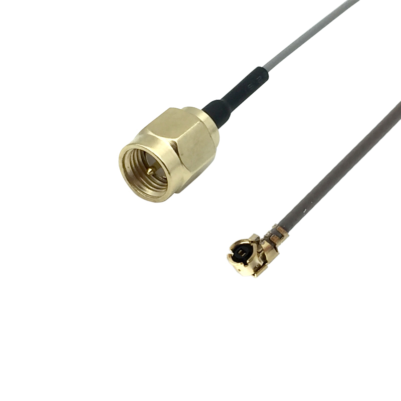1M SMA Male Plug to IPEX UFL Female RF Coaxial Cable RF1.13 Grey Antenna Extension Cable