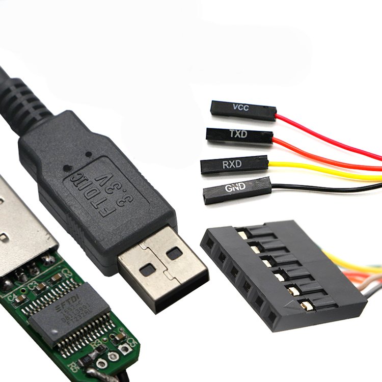 USB-A to 4-Pin Female Header TTL Serial Cable – CP2102 Compatible