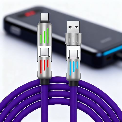 240W 4-in-1 Functional USB Type C Data Cable Super Fast 4K Charging Cable