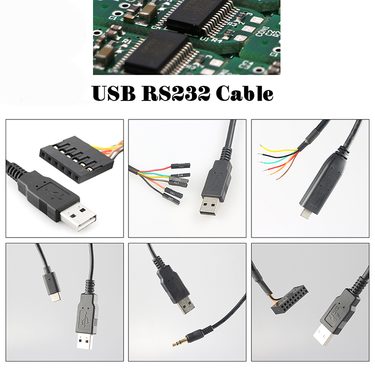 USB-A to 6-Pin Female Header TTL Serial Cable – FTDI Compatible 1.8V/3.3V/5V