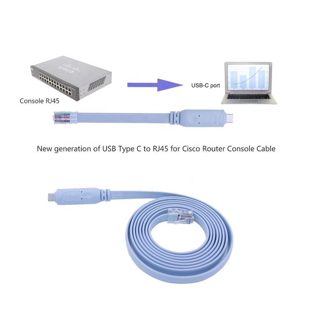 6FT USB Type-C to RJ45 Console Cable with FTDI Chip FT232RL, USB-C to Serial RS232 Rollover Cable for Routers and Switches