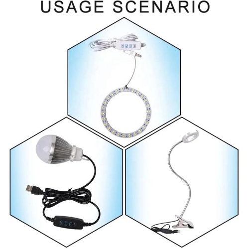 Adjustable 5V USB LED Dimmer Cable with On Off Switch Dimming Controller Extension Power Supply Cord for LED Light