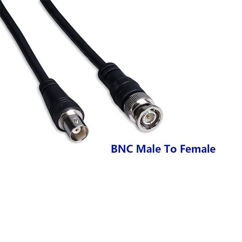 Black RG59 BNC Male-to-Male Female Coaxial Cable High Shielding Communication