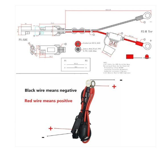 Car Battery SAE Extension Cable with Fuse - Quick Disconnect Connector