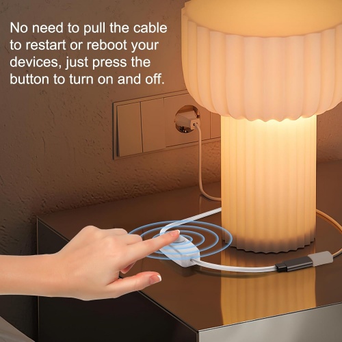 Convenient USB C Extension Cable with On Off Switch Female to Male Power Cord for LED Desk Lamps and USB Fans