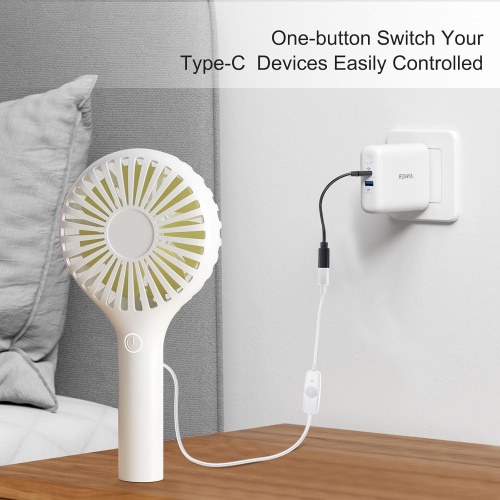 Convenient USB C Extension Cable with On Off Switch Female to Male Power Cord for LED Desk Lamps and USB Fans