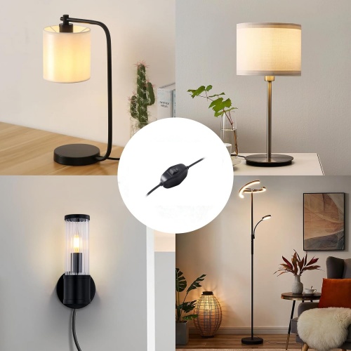 Dual Gear 5 to 24V Waterproof On Off Switch Control Cable with Braided Sleeve for LED Lighting Systems