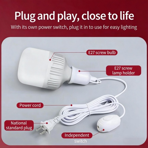 E27 to EU US Plug Power Cord Extension Cable With on Off Inline Switch for Lamp