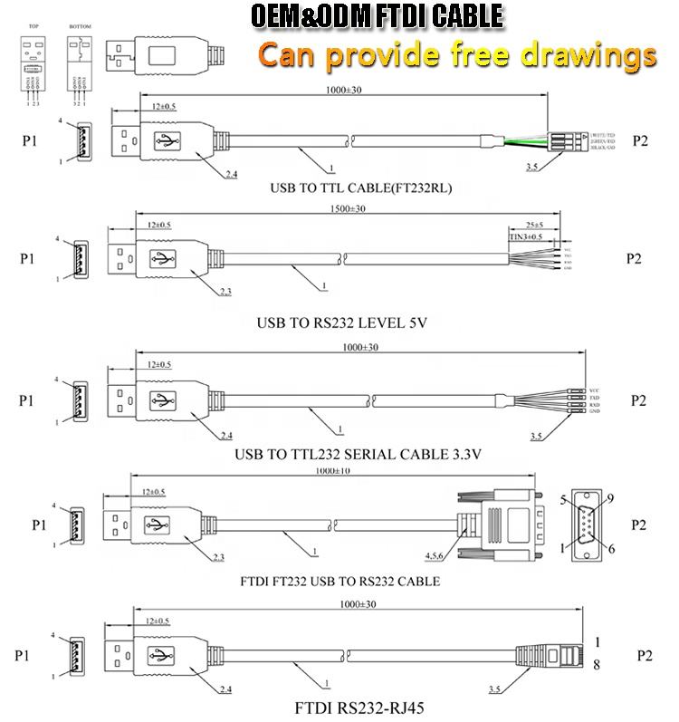 High-Speed FTDI USB with FT232 Chip to RS232 DB9 Serial Cable
