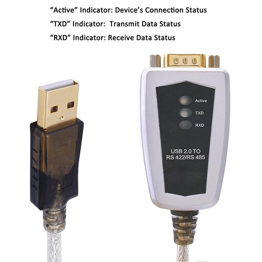 Isolated Industrial Rs232 Ch340 Ftdi Usb Switch Serial to Rs422 Rs485 Interface Adapter Converter Communication Cable