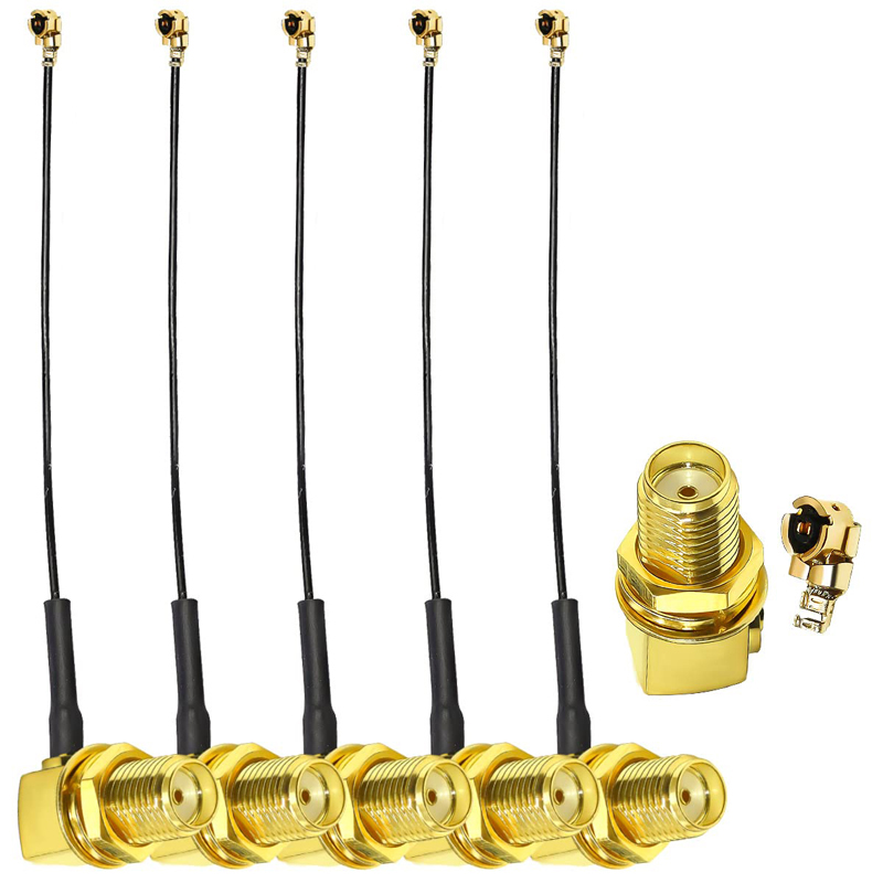 Oem Long 10cm 15cm 20cm 25cm 1m 5m Rpsma Sma Rp-sma Right Angle Connector to Ipex Ufl Rf Cable