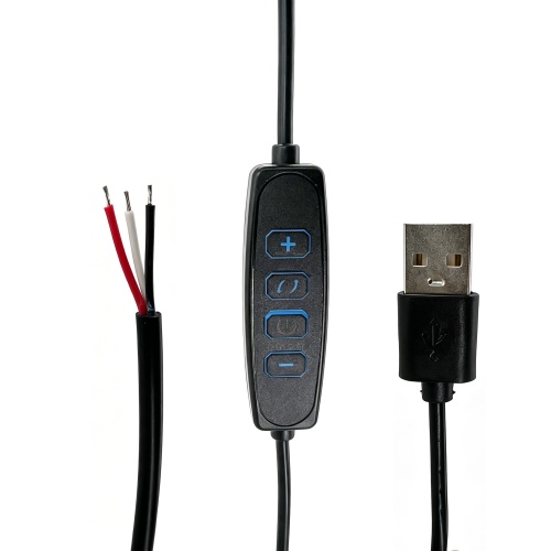 Premium USB 5V LED Dimmer Switch Cable Tri-Color 4-Key Controller Power ...