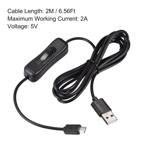 Premium USB Cable with On Off Switch USB Male to Micro USB Male 1M Extension Cord for LED Desk Lamp and Fan