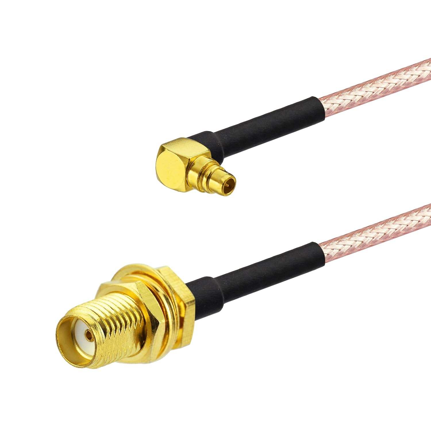 RP-SMA Female to MMCX Male Right Angle Bulkhead Pigtail Antenna Coaxial RG316 Low Loss Cable RF Jumper Extension Cable