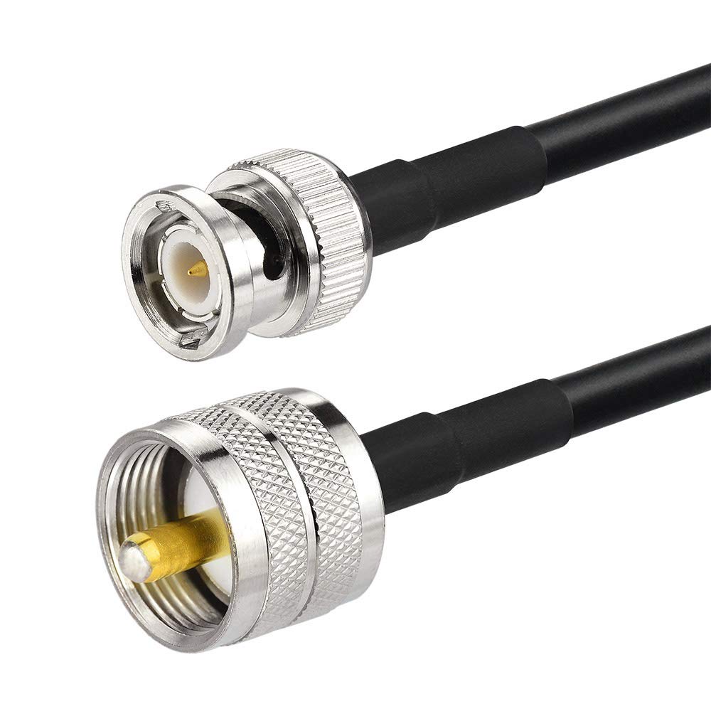 UHF PL259 Male to BNC Male RG58 Coaxial Cable for CB and Ham Radio