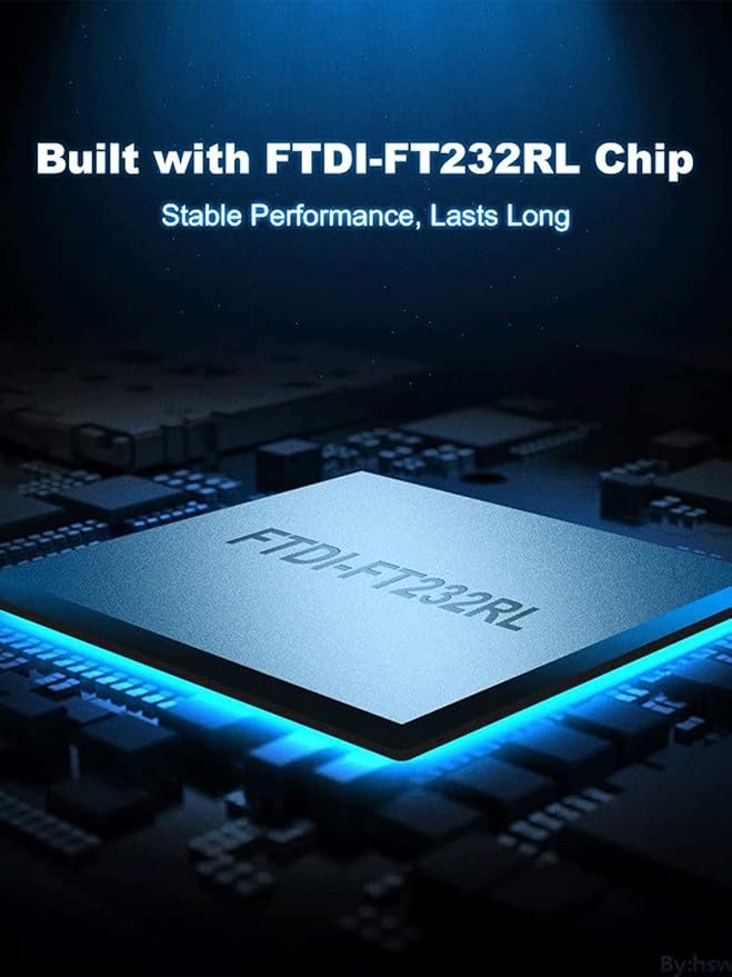 USB to RS232 Adapter with FTDI Chipset, USB to RS232 Male DB9 Serial Converter for Cashier Register, Modem, Scanner, Industrial Machinery, CNC, Black