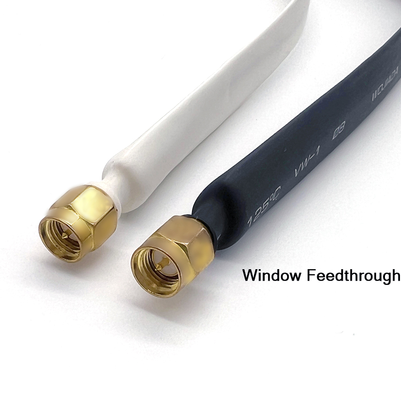 Flat SMA Male to SMA Female Window Antenna Jumper Cable Through-Wall ...