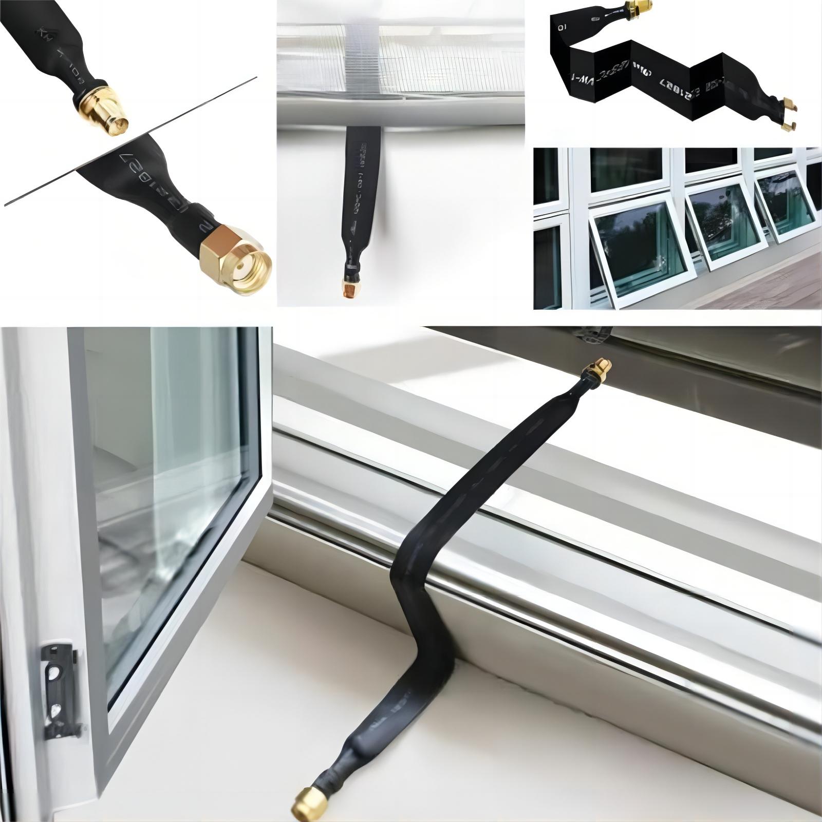 Flat SMA Male to SMA Female Window Antenna Jumper Cable Through-Wall ...