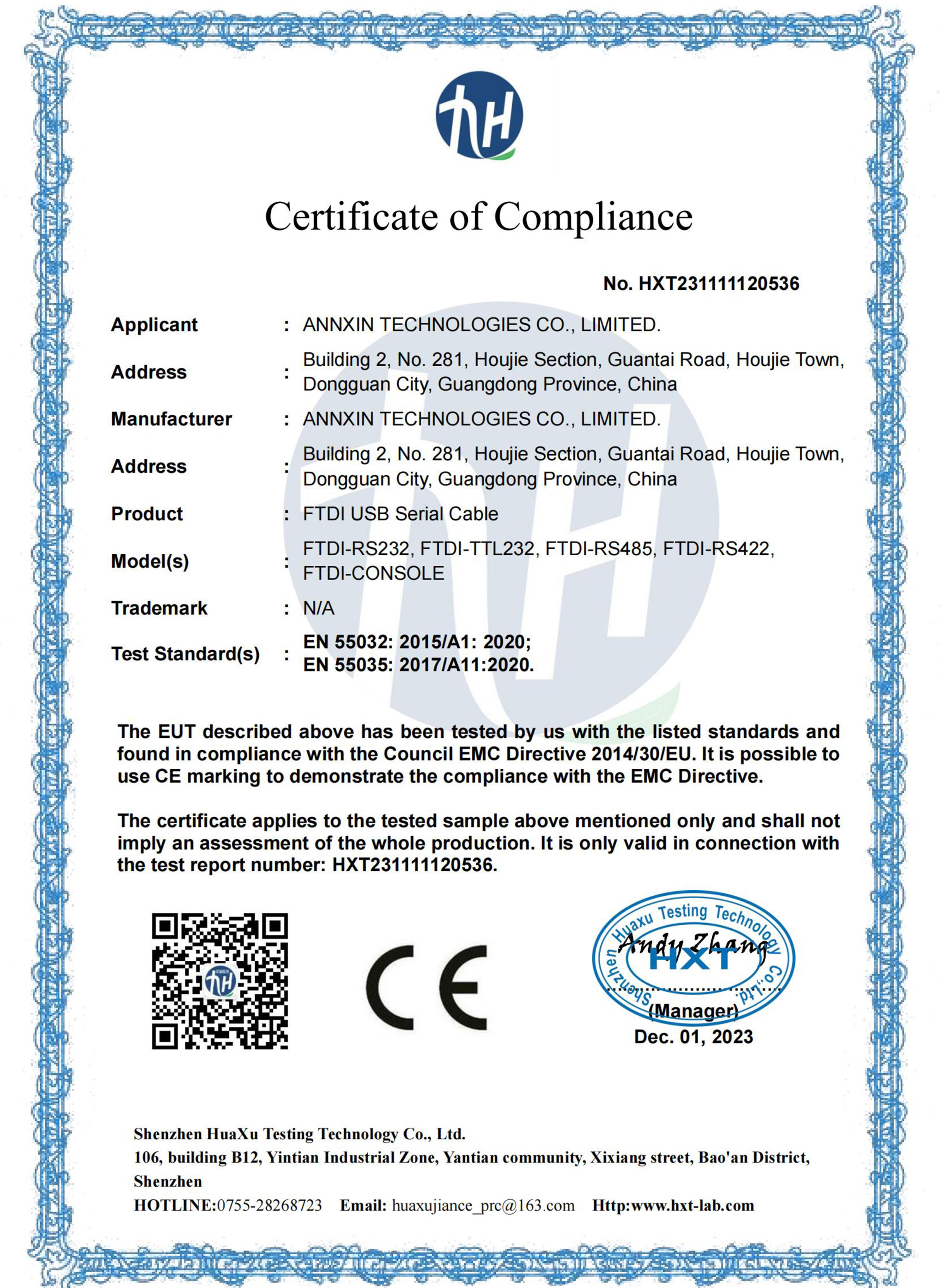 
	ftdi console cable CE-EMC 
