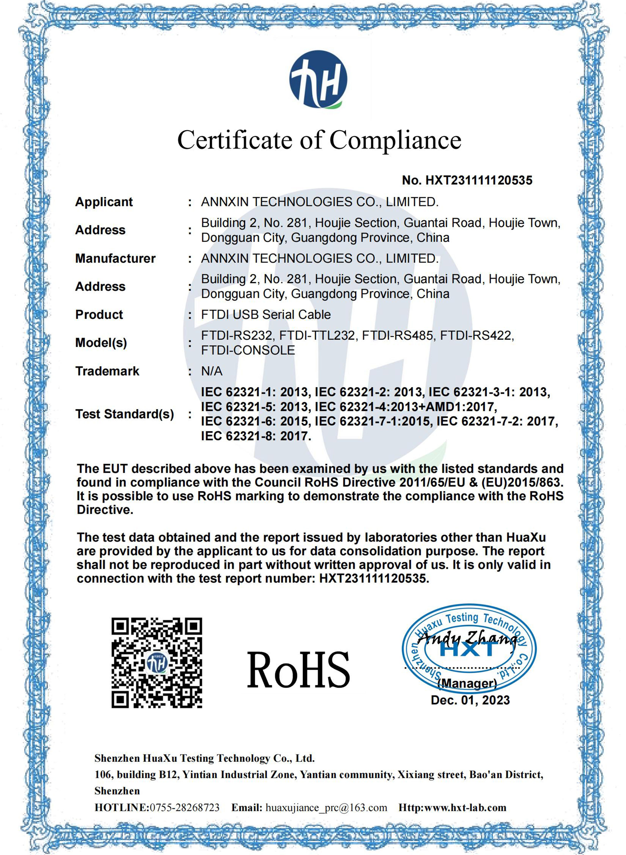 
	ftdi console cable ROHS2.0
