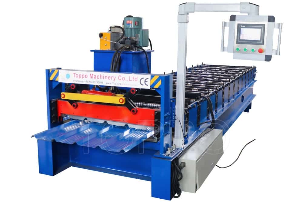 TR4 Color Steel Trapezoidal Roofing Roll Forming Machine with PLC Control