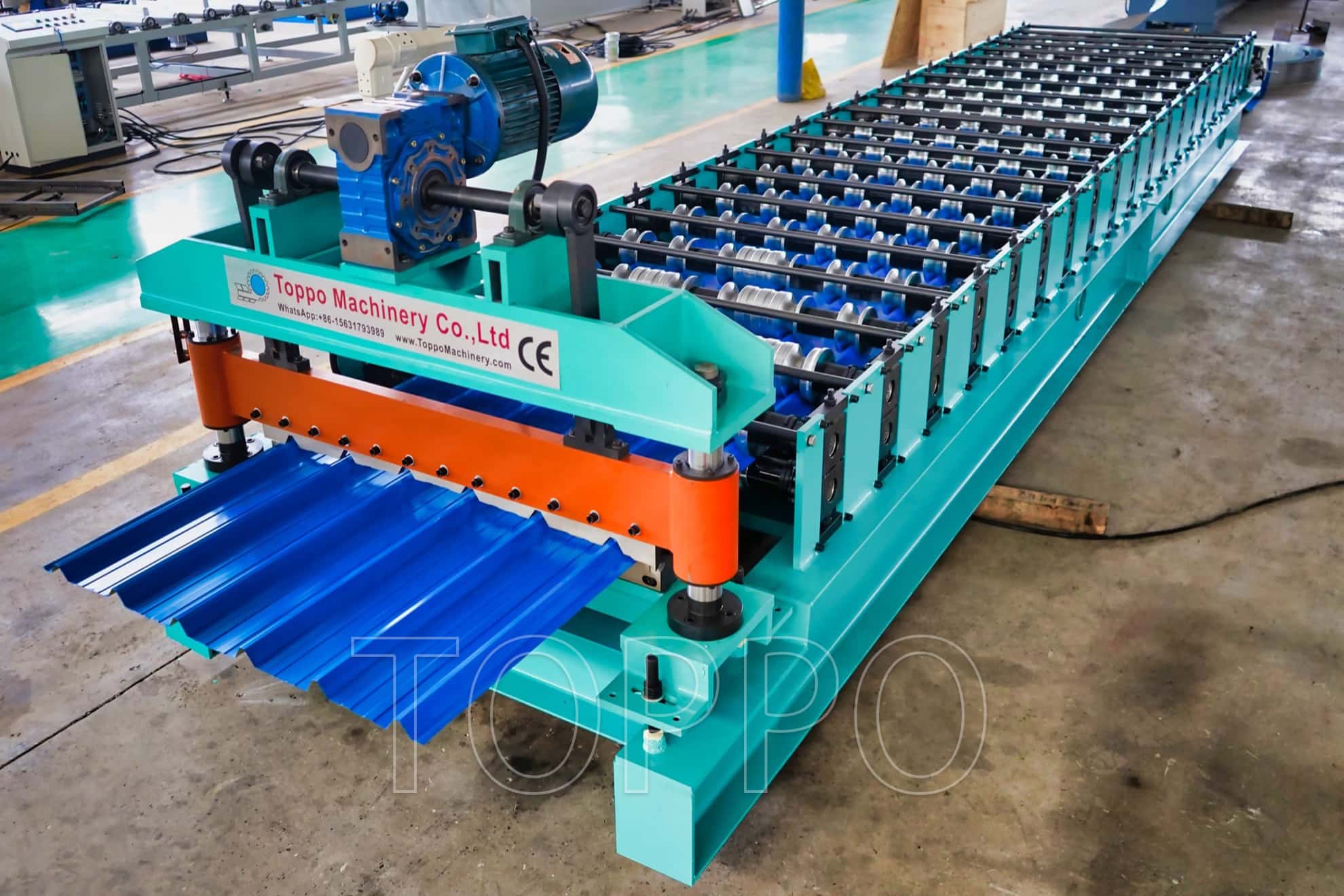 Trapezoidal Metal Roof Sheet Roll Forming Machine with Gear Drive