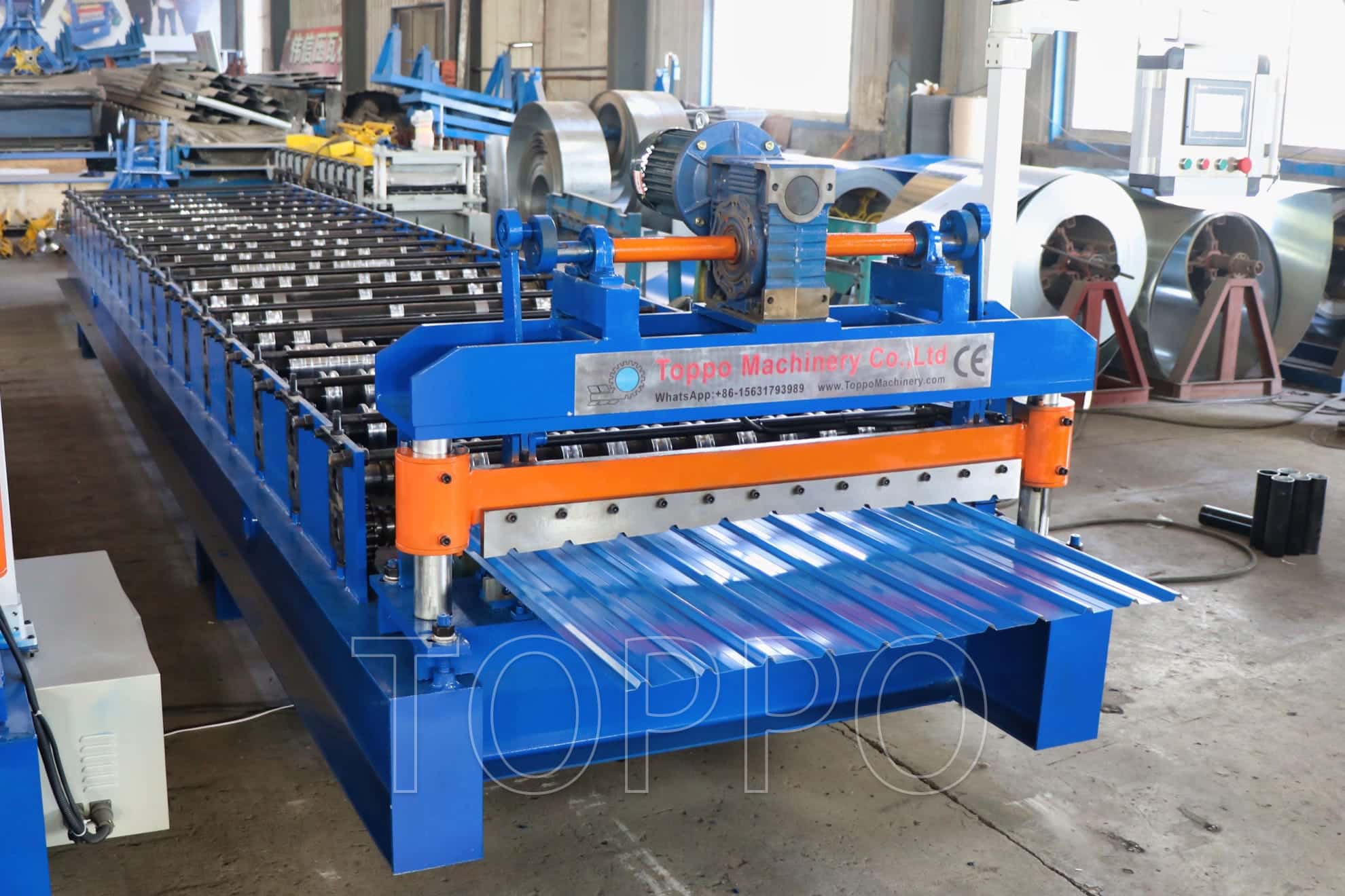 Compact Trapezoidal Roll Forming Machine with Independent Control Cabinet