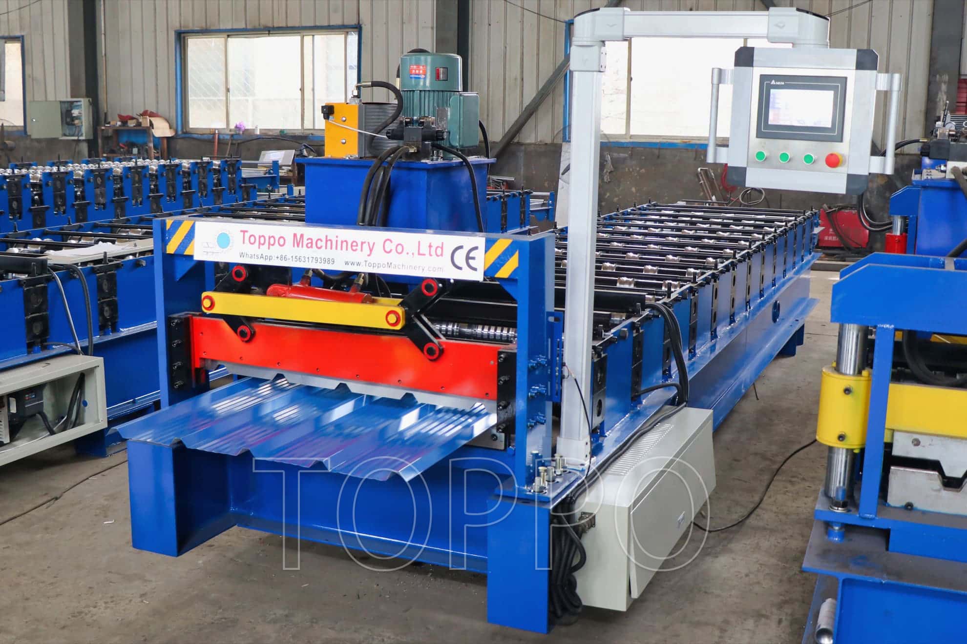 TR4 Color Steel Trapezoidal Roofing Roll Forming Machine with PLC Control