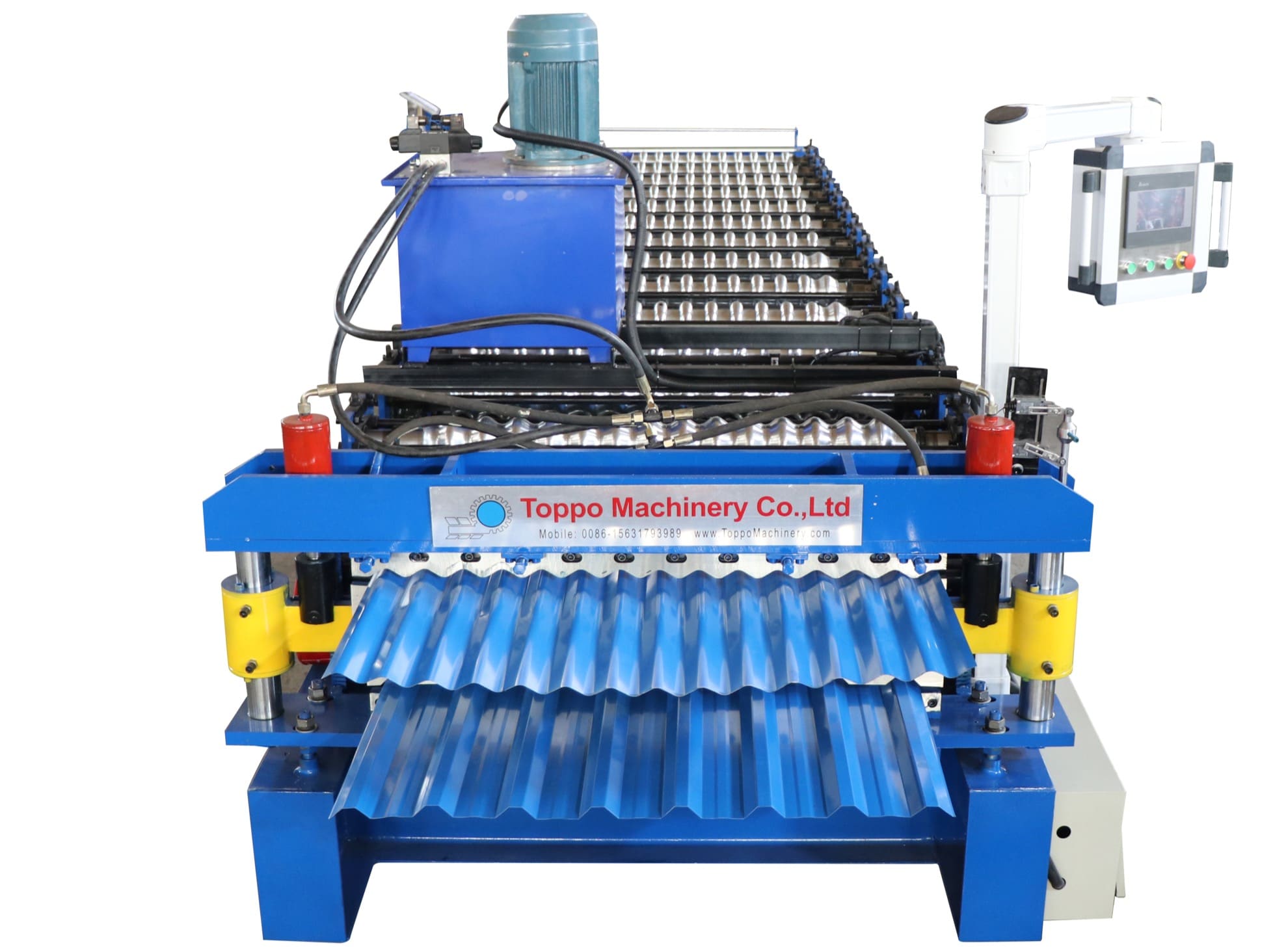 Hydraulic Double layer Trapezoidal&Corrugated  Roof Panel Roll Forming Machine