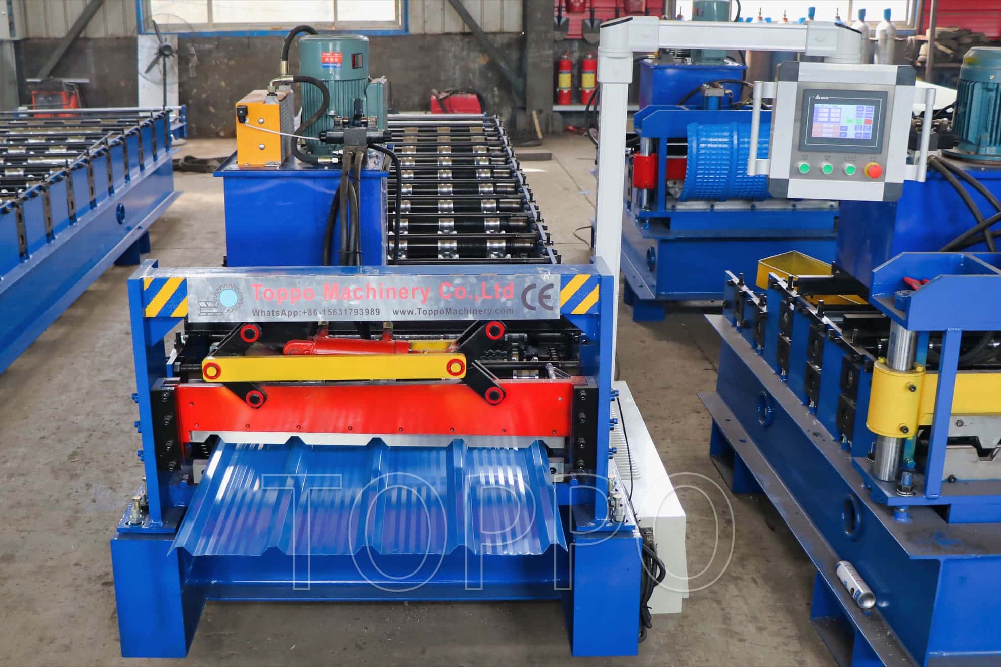 TR4 Color Steel Trapezoidal Roofing Roll Forming Machine with PLC Control