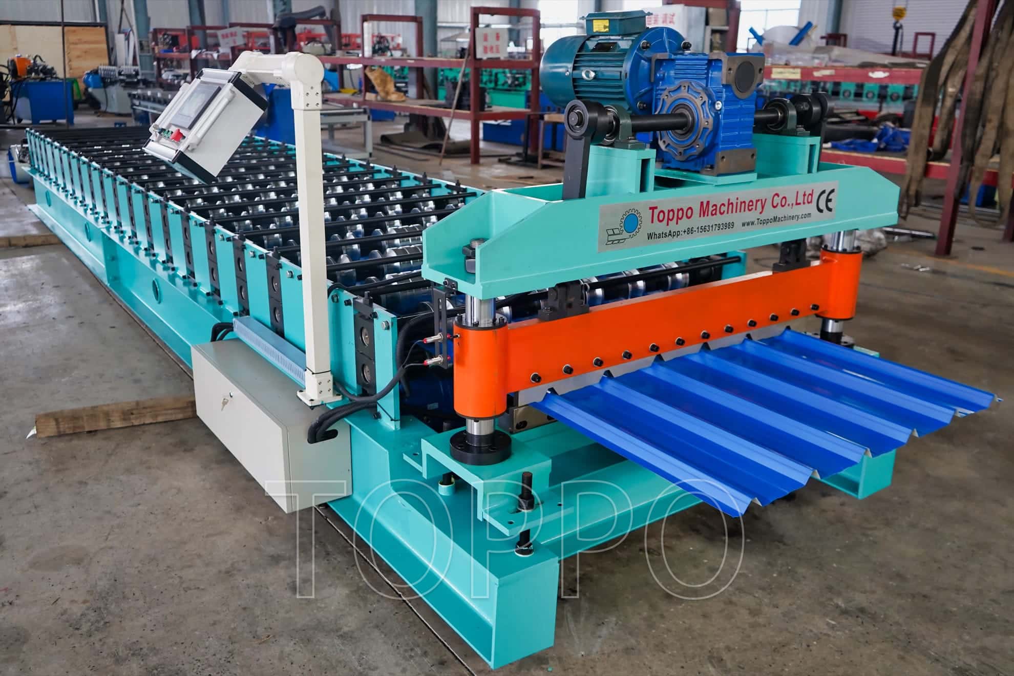 Trapezoidal Metal Roof Sheet Roll Forming Machine with Gear Drive