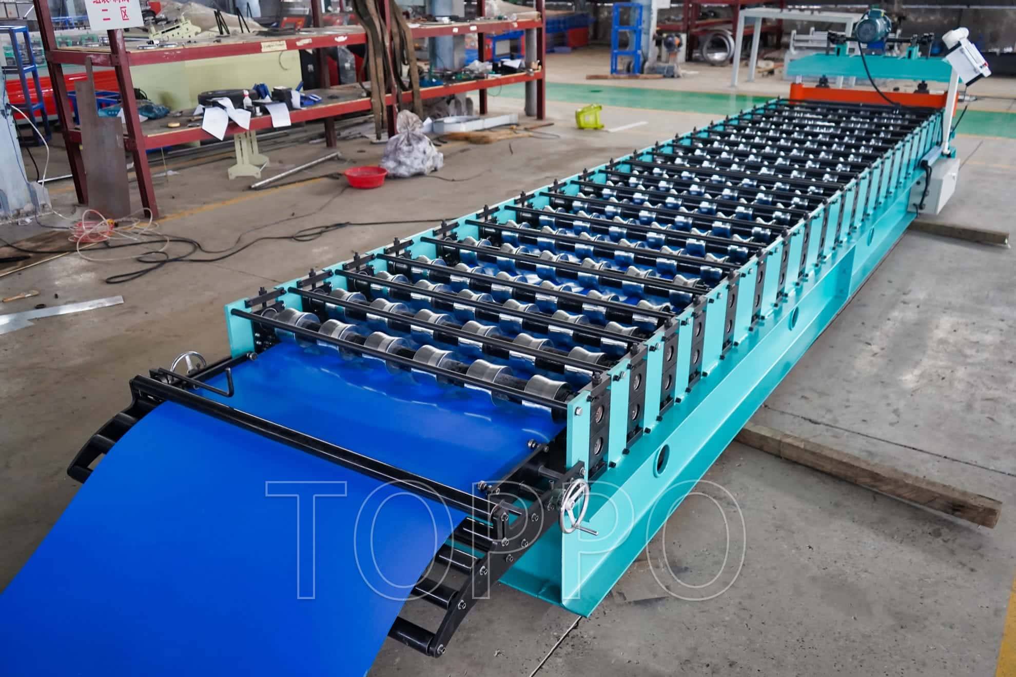 Trapezoidal Metal Roof Sheet Roll Forming Machine with Gear Drive