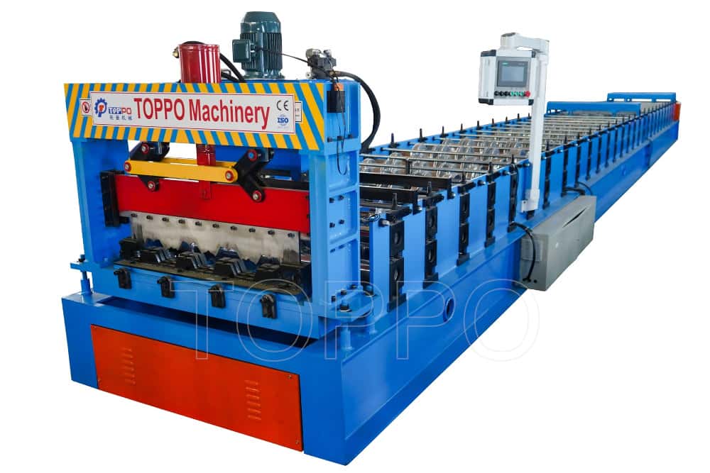 Dual Motor Floor Deck Roll Forming Machine with Green Coating