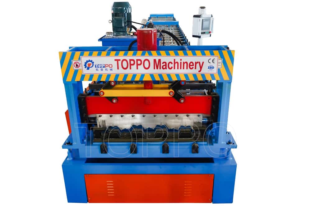 Dual Motor Floor Deck Roll Forming Machine with Green Coating
