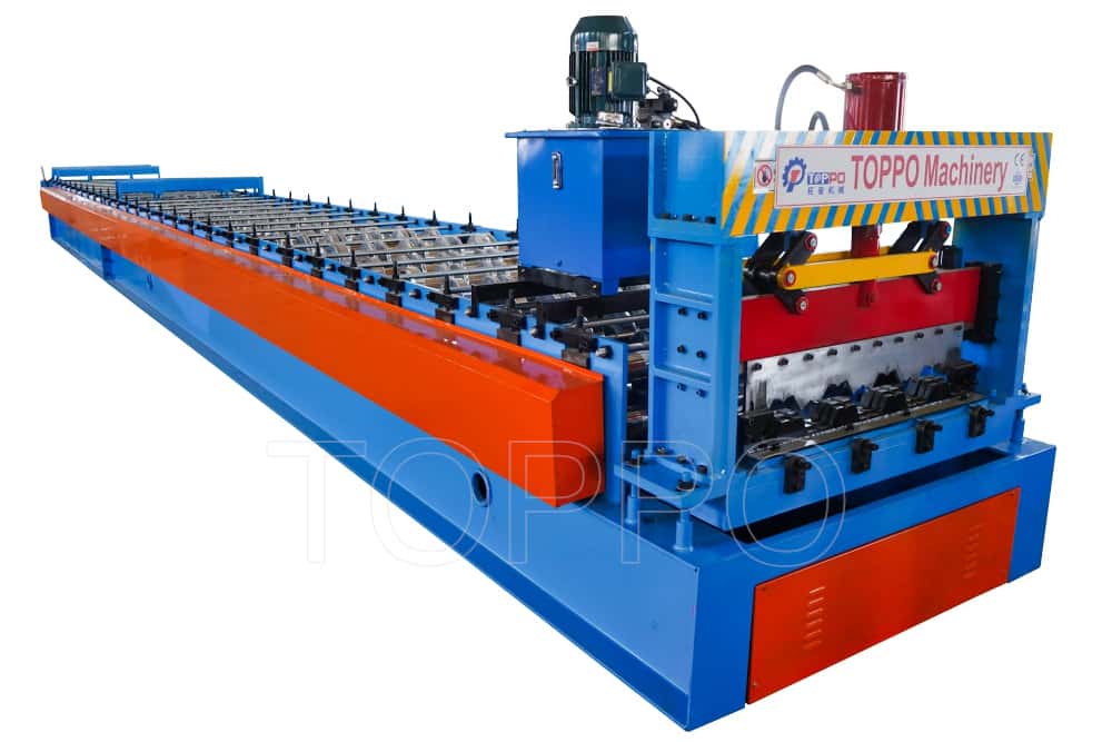 Dual Motor Floor Deck Roll Forming Machine with Green Coating