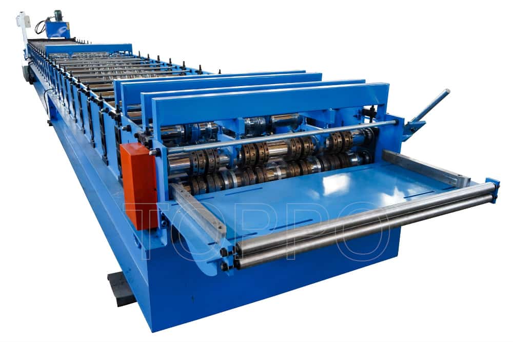 Dual Motor Floor Deck Roll Forming Machine with Green Coating
