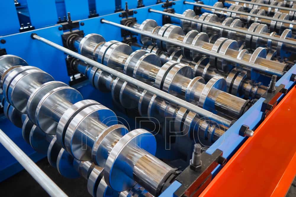 Dual Motor Floor Deck Roll Forming Machine with Green Coating