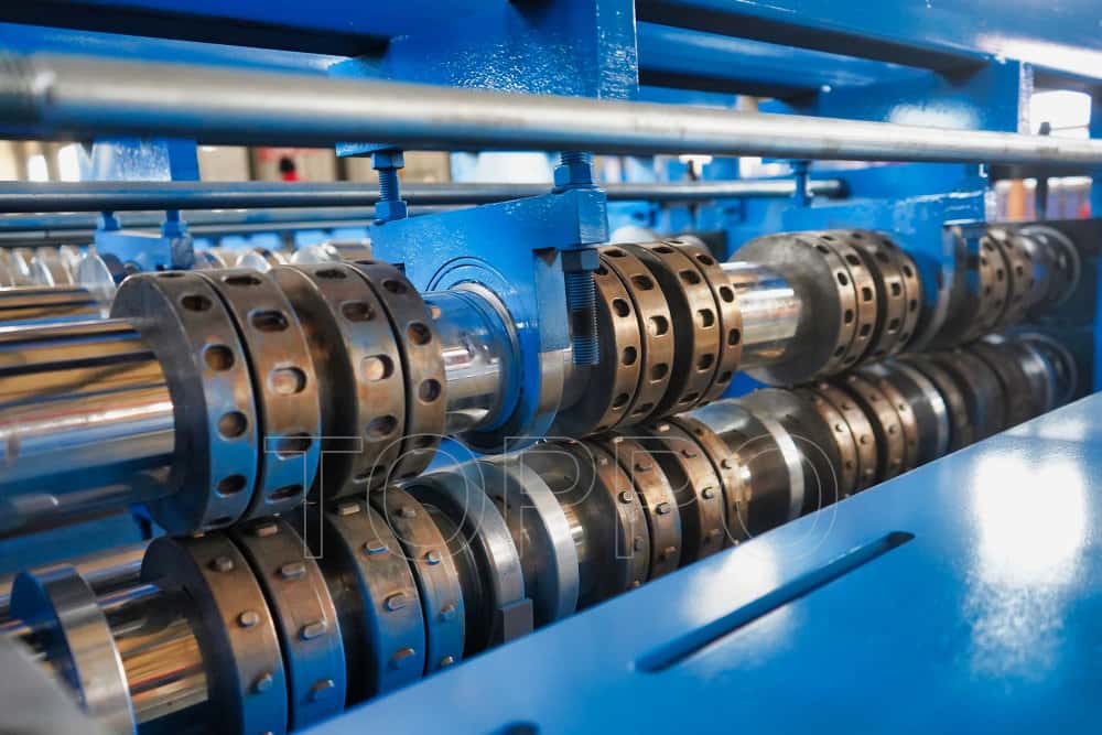 Dual Motor Floor Deck Roll Forming Machine with Green Coating